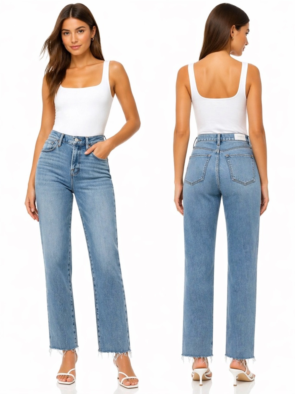 Frame Le High Straight Jeans Wavery Modern Chew High Rise Straight Leg Size 26